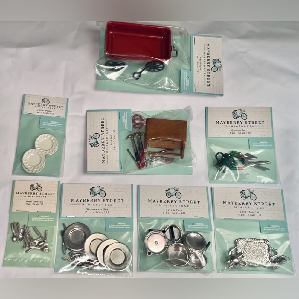MAYBERRY STREET Dining and Tools Metal Sets 1:12 Scale